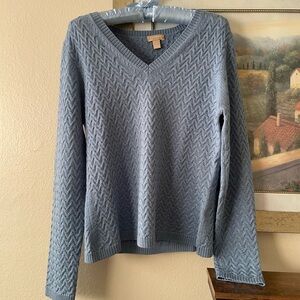 Nordstrom Studio 121 Blue Knit V-Neck Sweater